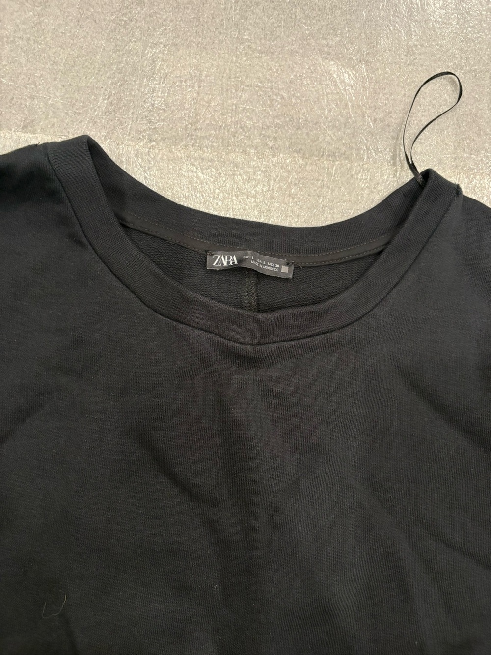 Zara Black Balloon Sleeve Cotton Sweatshirt - Picture 4 of 8